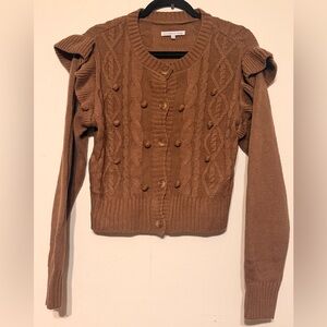 Celebrity Pink Brown Button-Up Cardigan